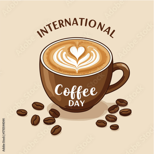 international coffee day - vector illustration