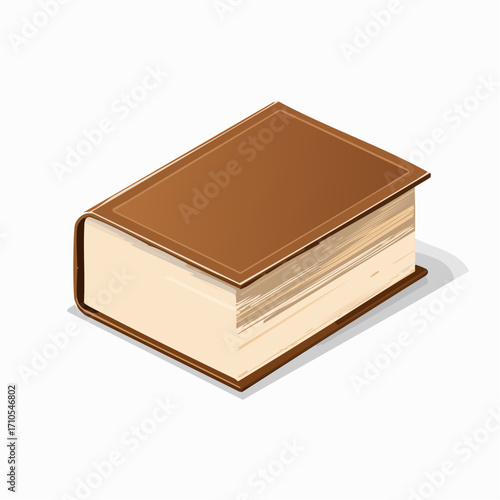 Brown Hardcover Book Isometric Illustration