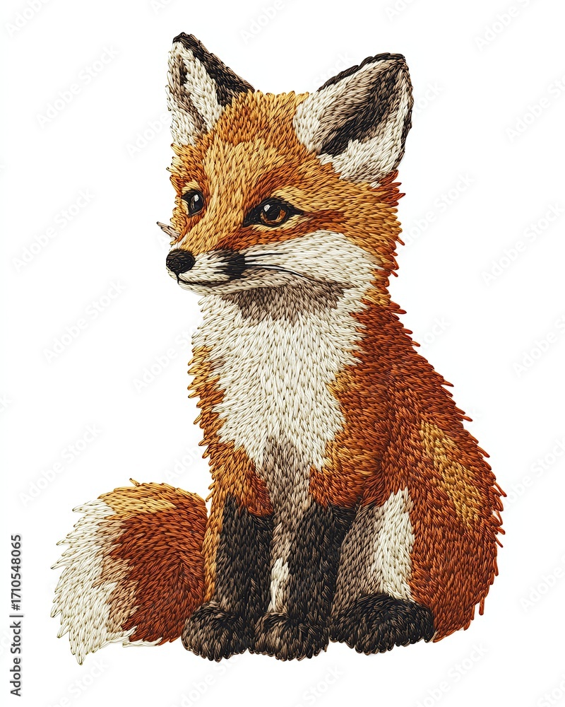 Fototapeta premium A detailed image of a sitting fox.