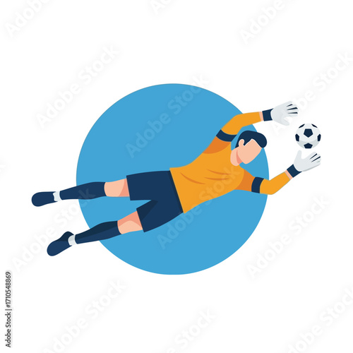 Soccer Goalkeeper Diving Save