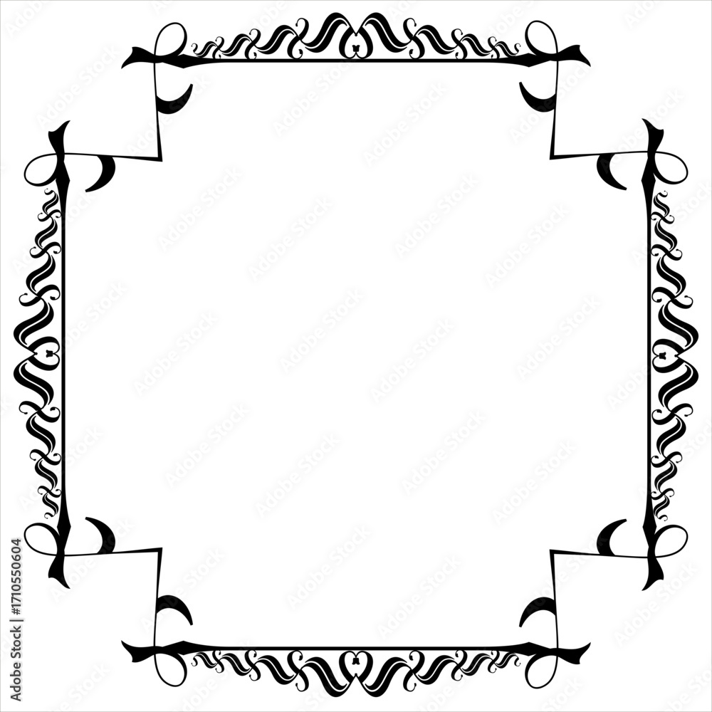 Obraz premium Frame – Elegant Black Vector Border on a white background, SVG