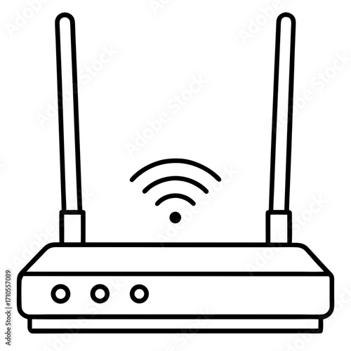 Wi-Fi router line art vector