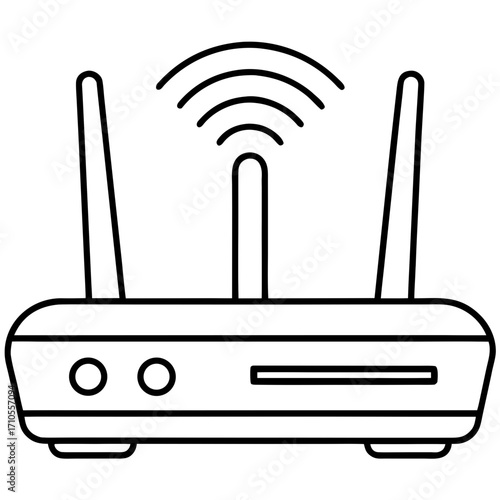 Wi-Fi router line art vector