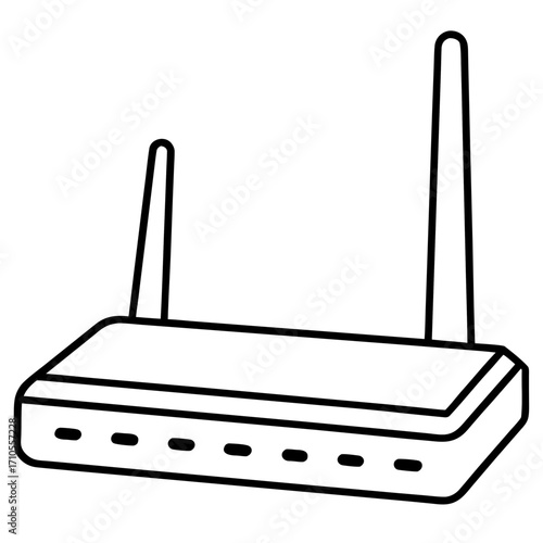 Wi-Fi router line art vector