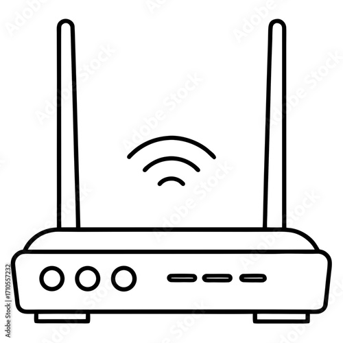 Wi-Fi router line art vector