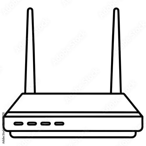 Wi-Fi router line art vector