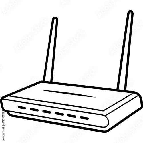 Wi-Fi router line art vector