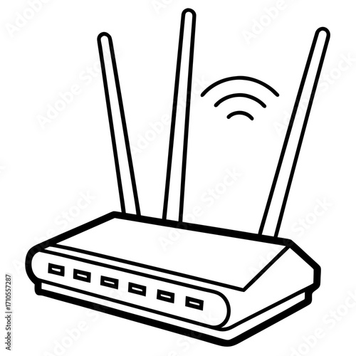 Wi-Fi router line art vector
