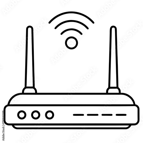 Wi-Fi router line art vector