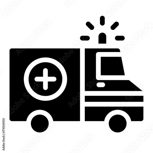 Ambulance icon glyph style vector illustration