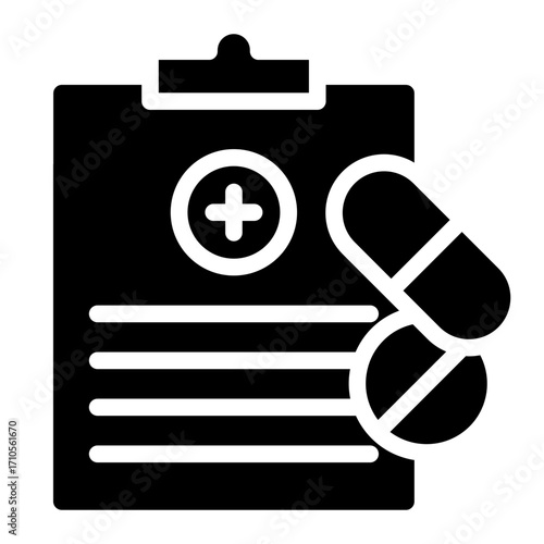 Prescription icon glyph style vector illustration