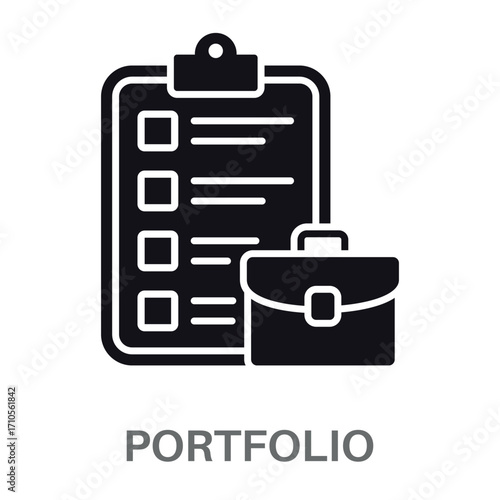 Portfolio Silhouette Glyphs Concept Simple Style Design Vector