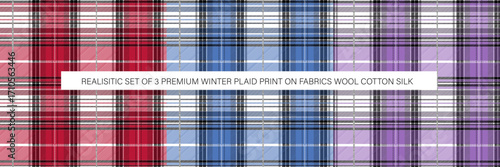 Printed Winter Plaid Seamless Pattern for printing on fabric, textiles, kids clothes