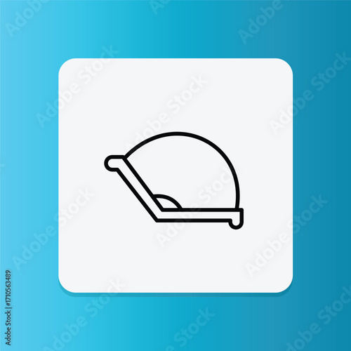 Thin line icon of a foldable seat