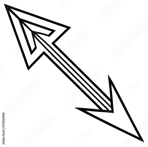 A vector illustration of a black arrow icon moving up, a symbol of success and positive direction