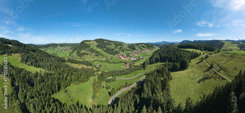 Photos Aerial photo of the village of Missen in the upper Allgaeu in Bavaria, Germany