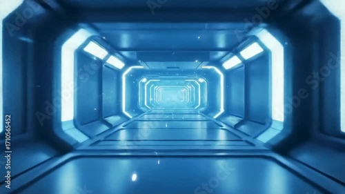 Futuristic Blue Corridor