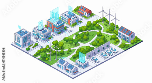 Sustainable Smart City Eco-Friendly Urban Design and Renewable Energy Integration