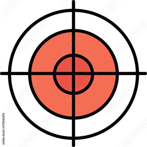 Focus target icon with crosshair and orange accent