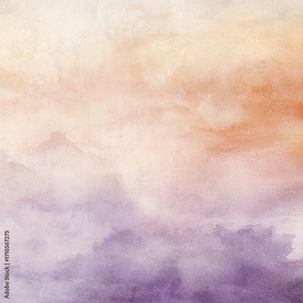 Obraz premium Ethereal abstract watercolor background with soft peach and lavender color blend