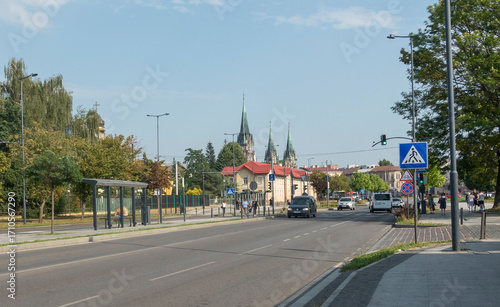 View of the Church of St. Elizabeth in Lviv from Chernovetska Street