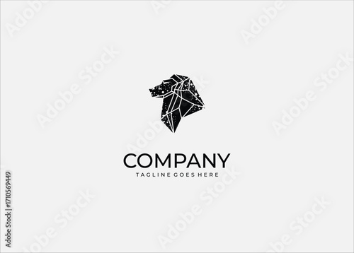 Polygon Lion Head Logo – Geometric Animal Illustration with Galaxy Splash Effect, Perfect for T-shirt Design, Streetwear, Tattoo Style, Mascot, Branding, and Creative Modern Identity