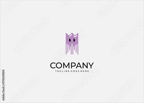 Purple Dripping Ghost Slime Character – Cute Spooky Minimalist Cartoon Monster Vector Illustration for Stickers, Streetwear, NFT Art, Halloween, Kawaii Merch, and Digital Graphic Design Projects.
