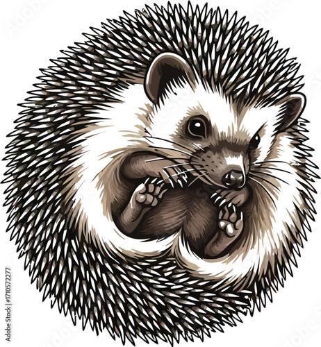 hedgehog on a green background