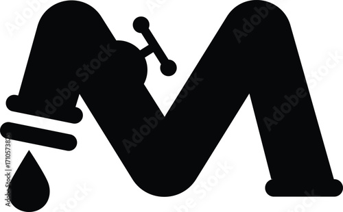letter m with tap icon