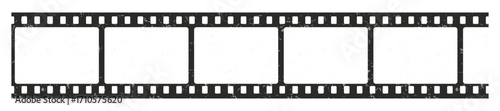 Old grunge Film strip reel icon. Cinema or movie roll with frames. Video or movie filmstrip overlay, cinema or photograph camera long film strip with transparent screen