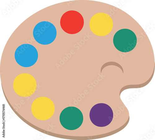 A painter's palette with various colors of paint.