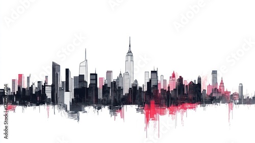 Abstract cityscape skyline