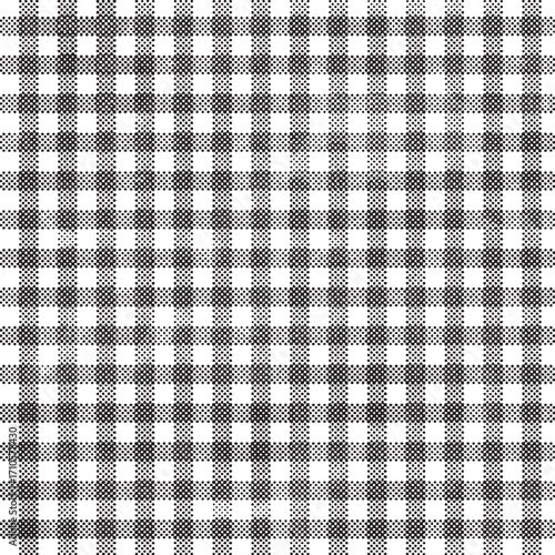ハーフトーンの黒いギンガムチェック柄パターン　Adobe Illustrator Artwork