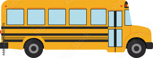 A detailed illustration of a classic yellow school bus.