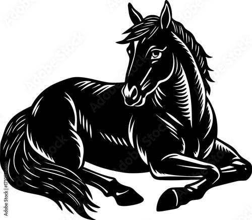 horse silhouette vector