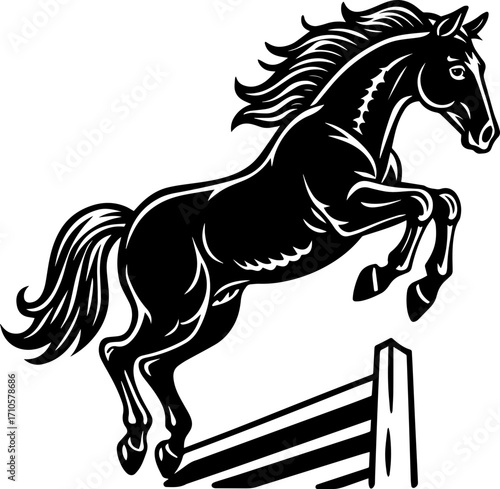 black horse vector illustration