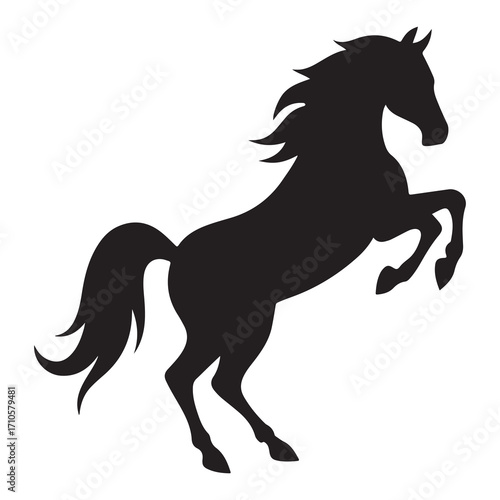 Majestic horse silhouette in dynamic pose