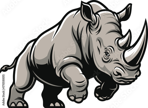 rhino on white