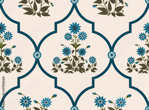 Vector Hand drawn colourful geometric flowers Motifs African boho paisley, seamless patterns with floral for fabric Ethnic Indian Pattern, textiles, clothing, wrapping paper, backdrop, banner.
