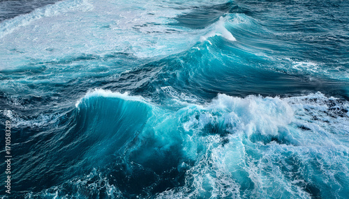 Ocean Waves Turquoise Waters Whitecaps Sea Foam Abstract Texture