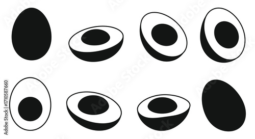 Optical illusion featuring a series of black and white oval shapes