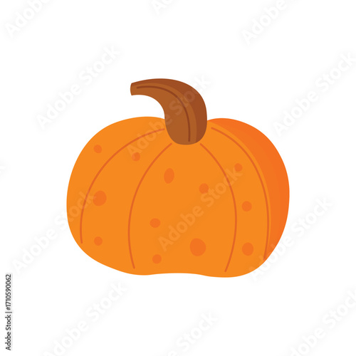 Wallpaper Mural Cartoon orange pumpkin with stem, flat illustration isolated Torontodigital.ca