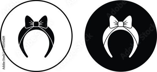 Headband with bow vector icon fashion accessory hair style icon
