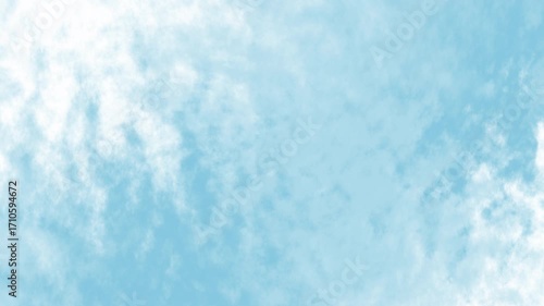 Blue sky with fluffy clouds. Suitable for backgrounds, nature concepts, weather related designs, and calming visuals for various creative projects.