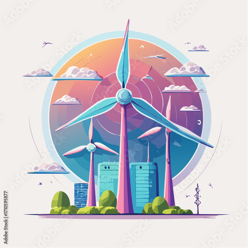 Urban Wind Turbine Icon