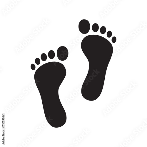 Two footprint, foot print flat icon for apps and websites