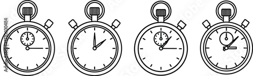 Stopwatch timer clock time outline vector illustration design