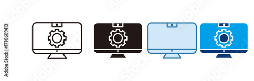 Digital Services Icon Set Multiple Style Collection