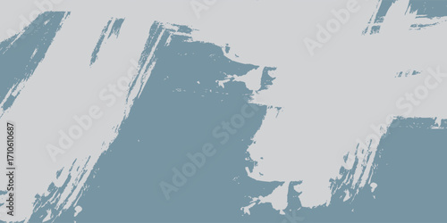 Abstract Brushstrokes in Light Gray and Teal.