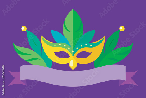 Vibrant mardi gras celebration design with festive elements